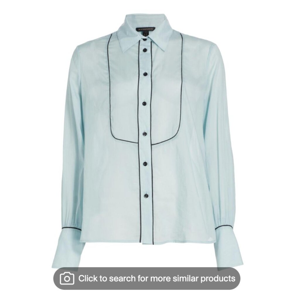 BNWT Kiki De Montparnesse Le Boy Tuxedo Pajama Shirt In Provence